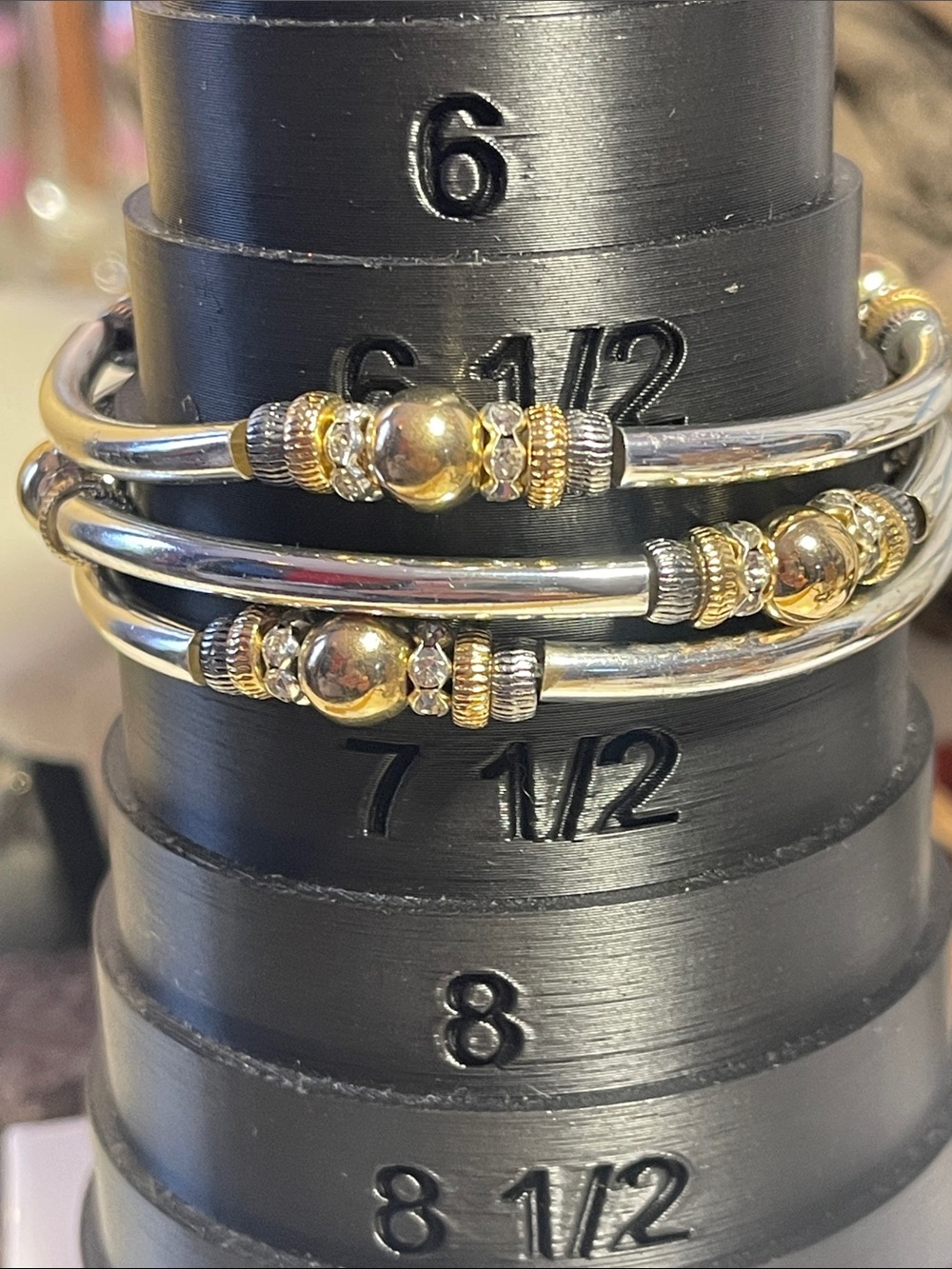 9 West set of 3 two-tone stretch bracelets